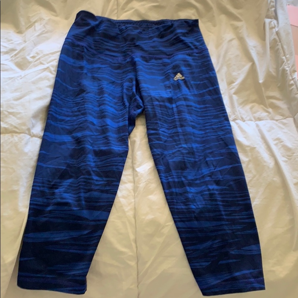 Adidas blue Capri workout leggings